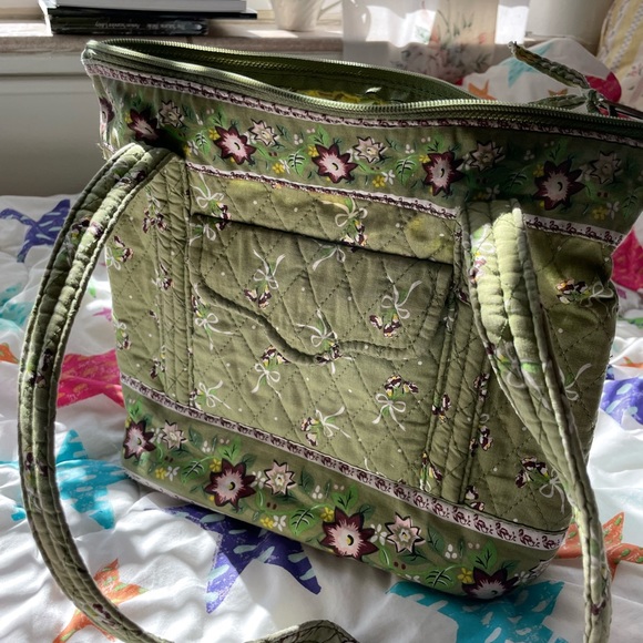 ~green handmade vera bradley inspired boho patchwork shoulder bag~ - Picture 1 of 2